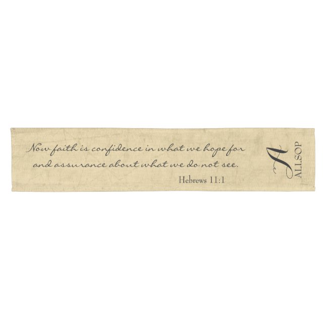 Personalisierter Bibel-Vers-Tabellen-Läufer Kurzer Tischläufer (Horizontal)
