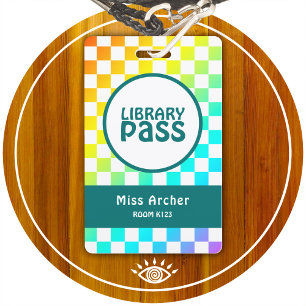 Personalisierter Bibliotheks-Badezimmer-Pass Lehre Ausweis
