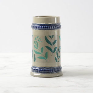 Personalisierter Bierstein in Weiß/Gold oder Grau/ Bierglas