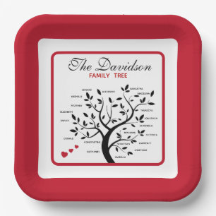 Personalisierter Big Family Tree (20 Namen) Pappteller