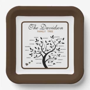 Personalisierter Big Family Tree (20 Namen) Pappteller