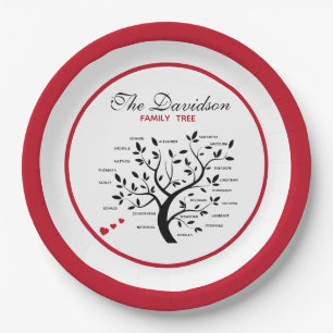 Personalisierter Big Family Tree (20 Namen) Pappteller