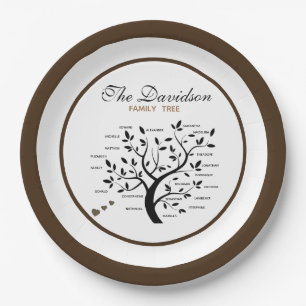 Personalisierter Big Family Tree (20 Namen) Pappteller