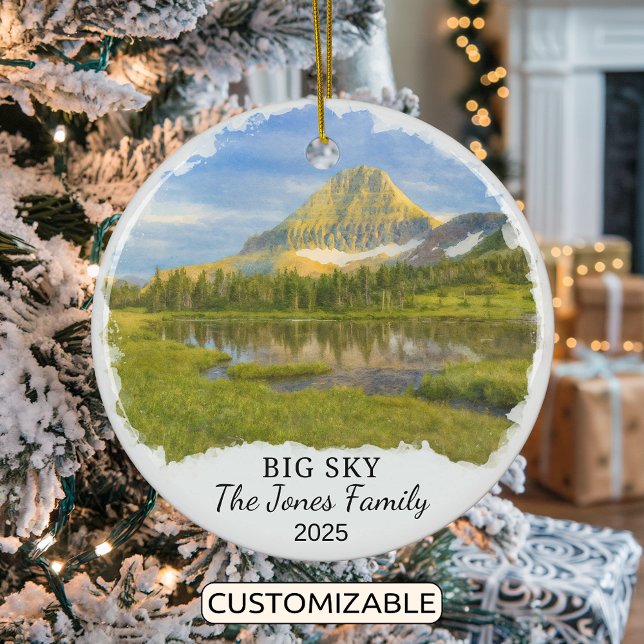 Personalisierter Big Sky Ornament, Montana Keramik Ornament (Von Creator hochgeladen)