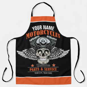 Personalisierter Biker Flying Skull Motorradladen  Schürze