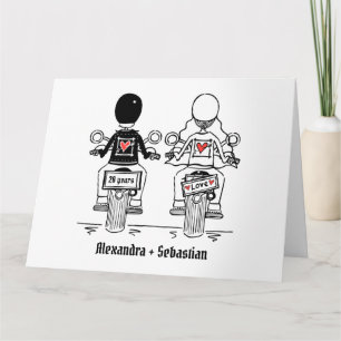 Personalisierter Biker-Motorrad-Hochzeitstag Karte