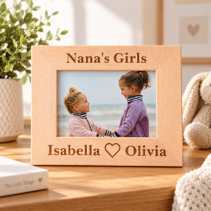 Personalisierter Bilderrahmen für Nanas Mädchen Geätzte Rahmen