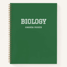 Personalisierter Biologie-Schulkalender Waldgrün Notizbuch