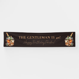 Personalisierter Birthday Whisky und Zigarre Banner