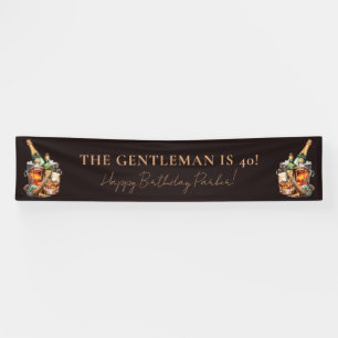 Personalisierter Birthday Whisky und Zigarre Banner
