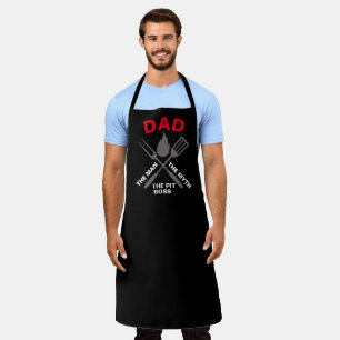 Personalisierter Black Koch Vater #FATHERSDAY Pit Schürze
