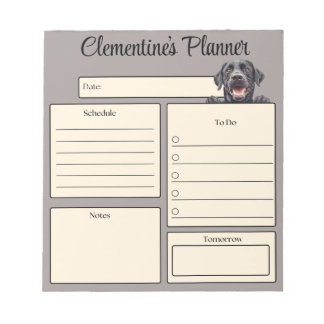 Personalisierter Black Labrador Tagesplaner Notizblock