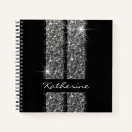 Personalisierter Black Silver Car Racing Enthusias Notizbuch