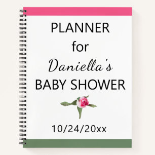 Personalisierter Bläschenspülung Babyduschplaner Notizbuch