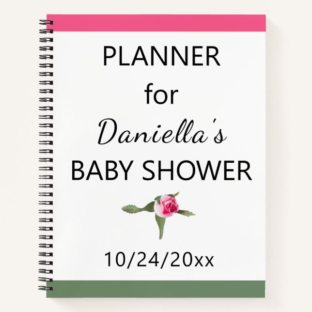 Personalisierter Bläschenspülung Babyduschplaner Notizbuch (Vorderseite)