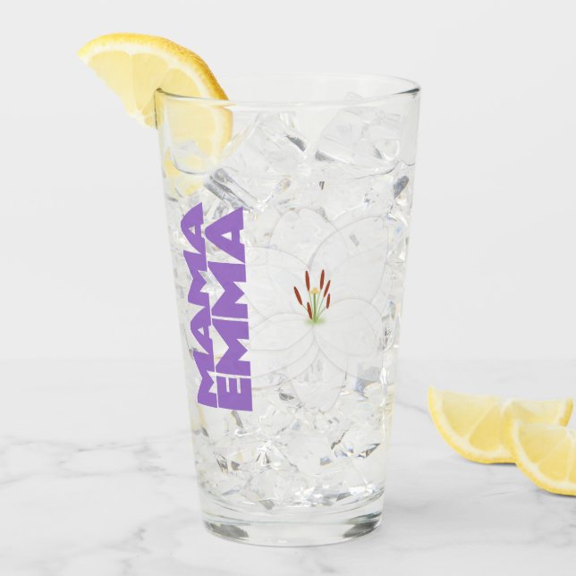 Personalisierter Bläserglas-Cup mit Lippendesign Glas (Vorderseite Ice)