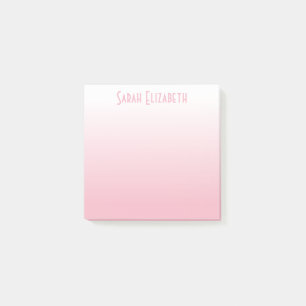 Personalisierter blassrosa weißer Farbverlauf Post-it Klebezettel