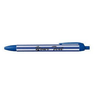 Personalisierter, blau-weiß gestreifter Pen Kugelschreiber