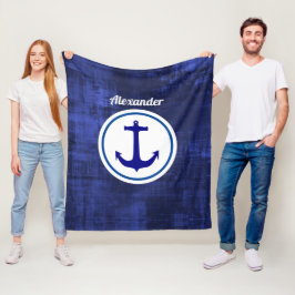 Personalisierter Blauanker Fleecedecke