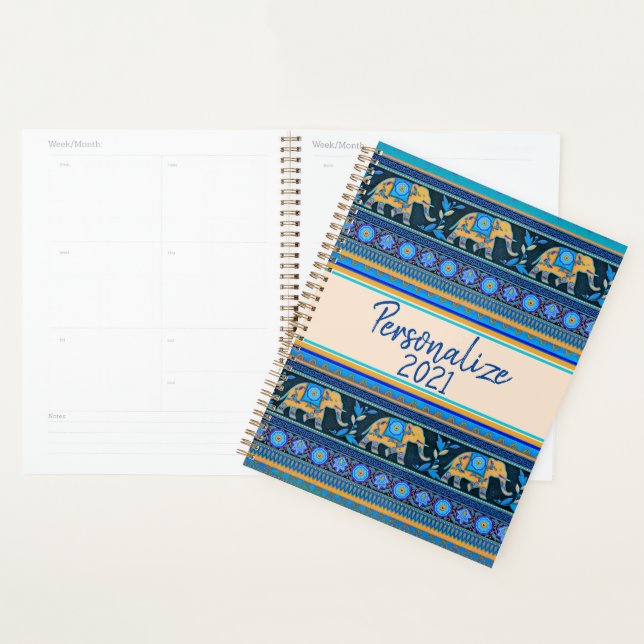 Personalisierter Blaue Elefanten Personalisiert Planer (Anzeige)
