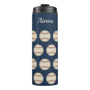 Personalisierter blauer Baseball-Thermal-Tumbler-G Thermosbecher