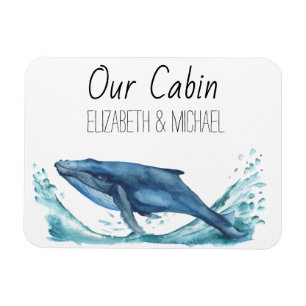 Personalisierter Blauer Blauer Wal Magnet