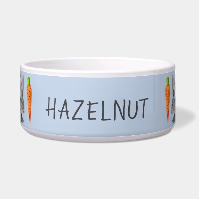 Personalisierter Blauer Hasen Muster Minimal Napf (Vorderseite)