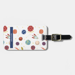 Personalisierter blauer kosmischer Gepäckträger Gepäckanhänger