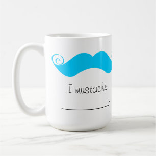Personalisierter blauer Lenkstangen-Schnurrbart Kaffeetasse