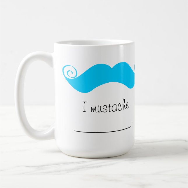 Personalisierter blauer Lenkstangen-Schnurrbart Kaffeetasse (Links)