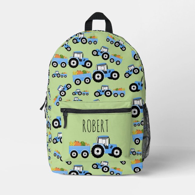 Personalisierter blauer LKW-Landbau Bedruckter Rucksack (Vorderseite)