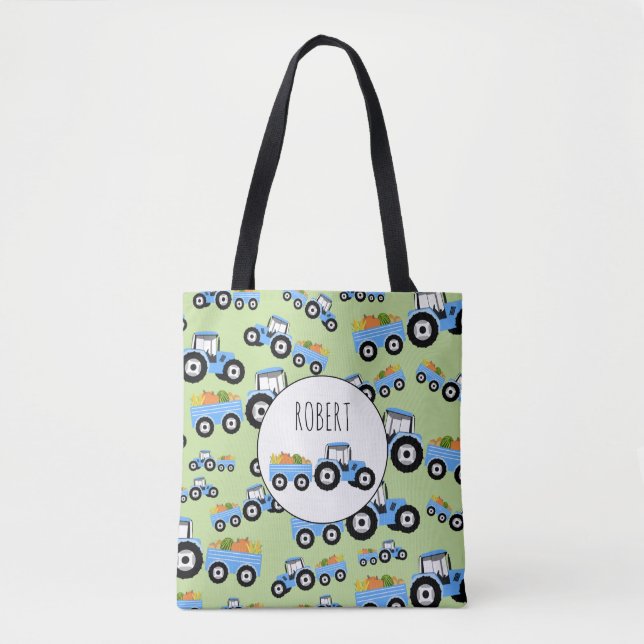 Personalisierter blauer LKW-Landbau Tasche (Vorderseite)