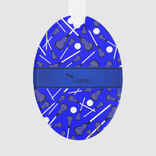 Personalisierter blauer Namenslacrosse Ornament