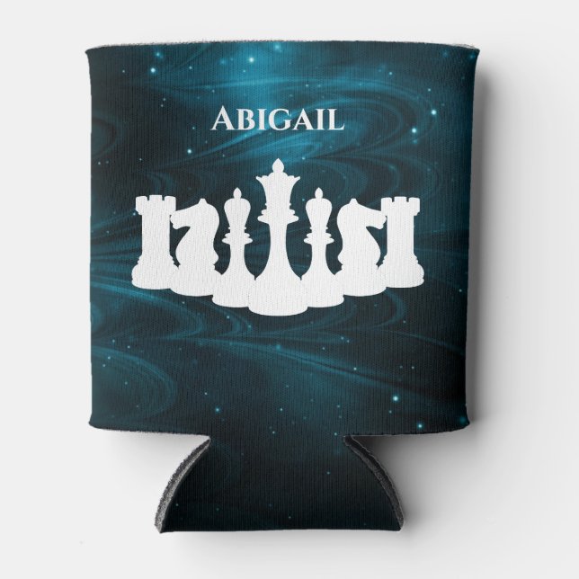 Personalisierter Blauer Nebel Schess Piece Queen Dosenkühler (Vorderseite)