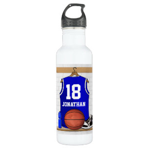 Personalisierter blauer und weißer Basketball Trinkflasche
