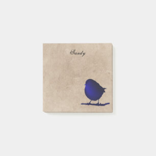 Personalisierter blauer Vogel Post-it Klebezettel