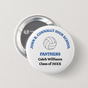 Personalisierter blauer Volleyballspieler der High Button