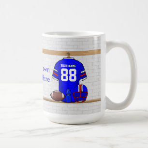 Personalisierter blauer weißer roter Fußball Kaffeetasse