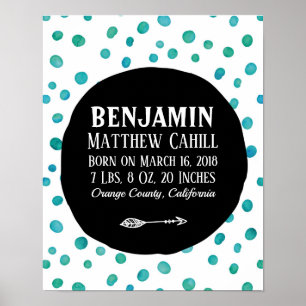 Personalisierter Blaufleckenposter Poster