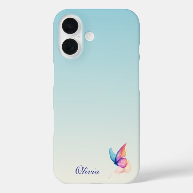 Personalisierter Blei-Minimalist iPhone 16 Hülle (Rückseite)