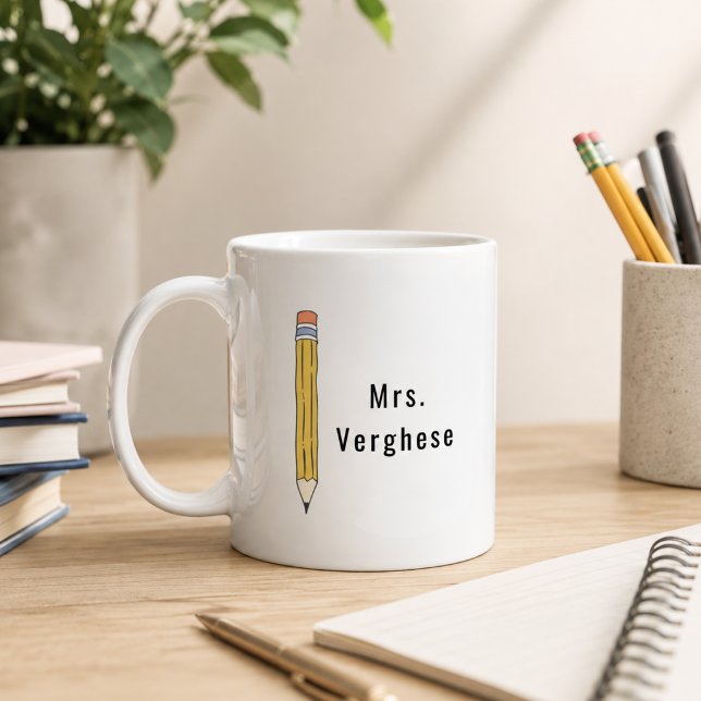 Personalisierter Bleistift-Lehrer Kaffee Kaffeetasse (Personalized Pencil Teachers Coffee Mug)