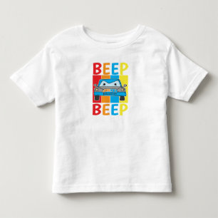 Personalisierter Blue Car Beep Beep Kleinkind T - T-shirt