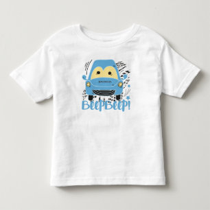 Personalisierter Blue Car Beep Beep Kleinkind T - T-shirt