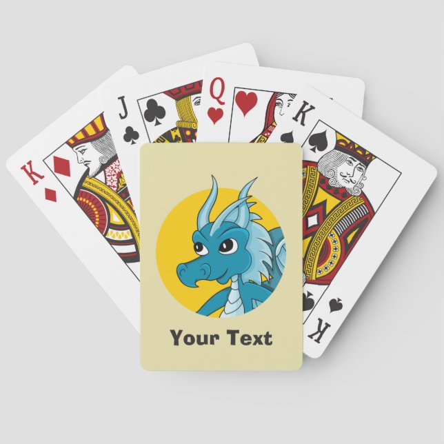 Personalisierter Blue Dragon Cartoon Spielkarten (Rückseite)