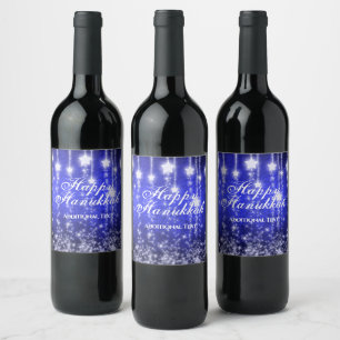 Personalisierter Blue Fallstars Urlaub Weinetikett