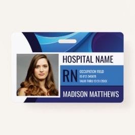 Personalisierter Blue Medical Mitarbeiter Ausweis