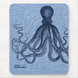 Personalisierter Blue Octopus Mouse Pad Mousepad