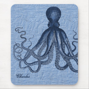 Personalisierter Blue Octopus Mouse Pad Mousepad