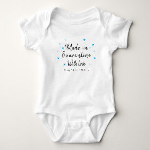 Personalisierter Blue Star   Made in Quarantine Baby Strampler