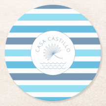 Personalisierter Blue Strip Paper Untersetzer